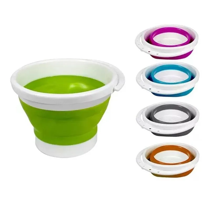 Balde Plástico Dobrável Retrátil Silicone Borracha 5 Litros