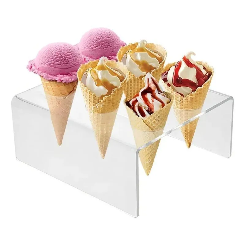Suporte Temaki Pizza Cone Sorvete Acrílico 6 Cones Cor Trans