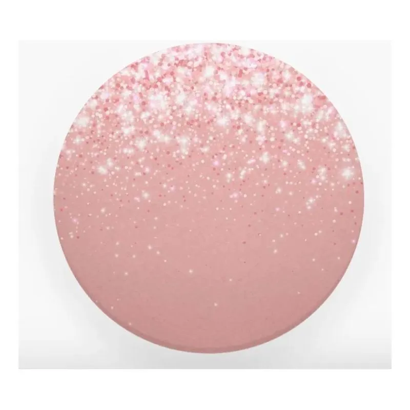 Painel Redondo Sublimado Em Tecido 1,5x1,5 Vár Glitter Rose
