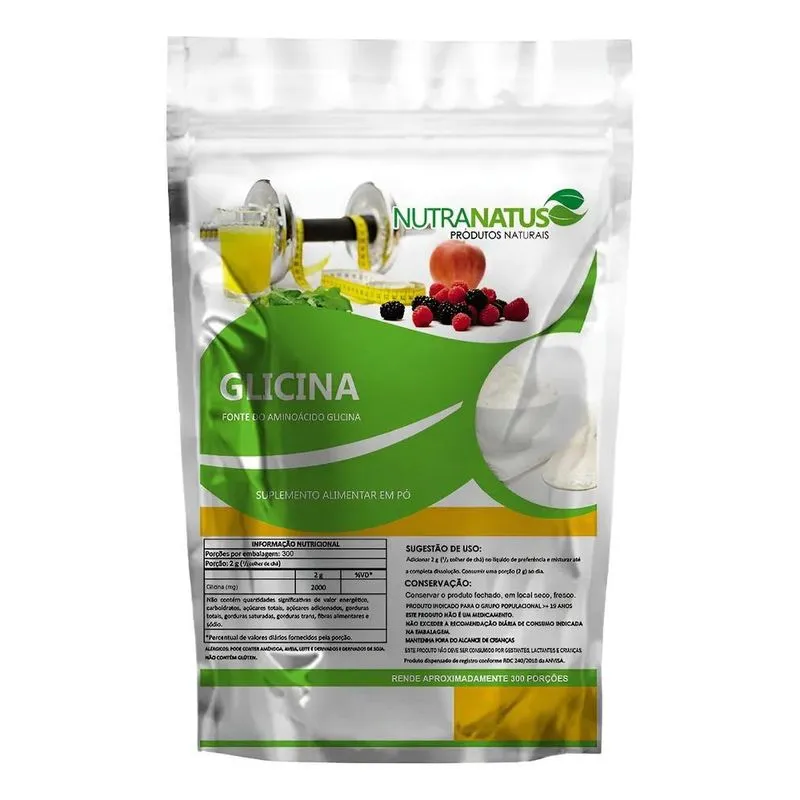 Glicina 600g Nutranatus 100% Pura Importada