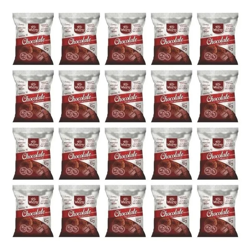 5x Kit20 - Biscoito Chocolate Com Whey Protein Wheyviv Fit