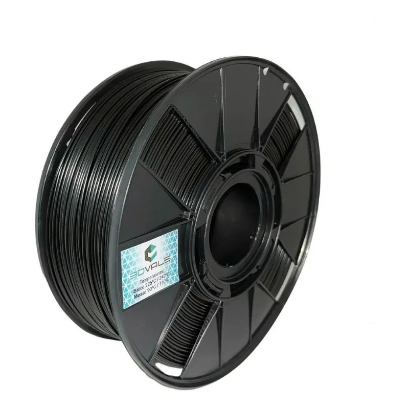 10x Filamento Impressão 3dvale Abs Premium Preto 1kg