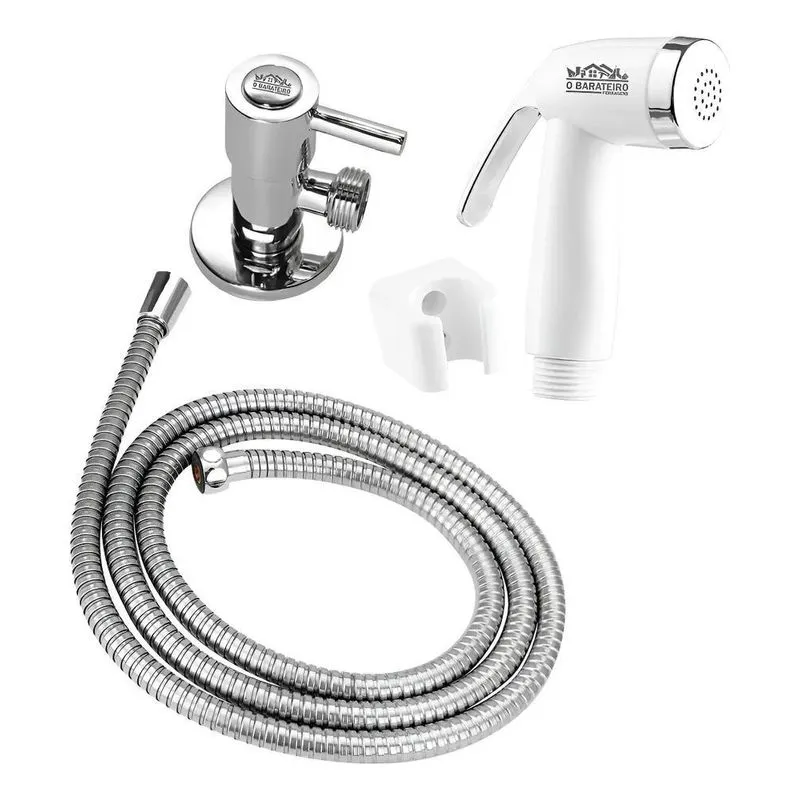 Chuveirinho Ducha Higiênica Completa Cor Branco Com Mangueira