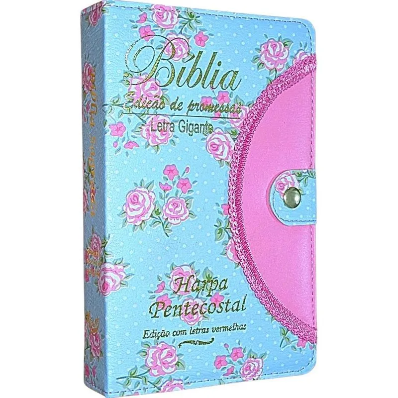 10x Bíblia Sagrada Com Harpa Letra Grande Botão Caneta Femi
