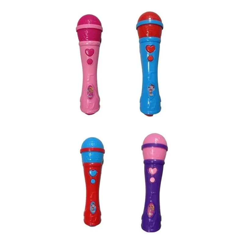 10x Microfone Infantil Brinquedo Musical Karaokê Cor Menina
