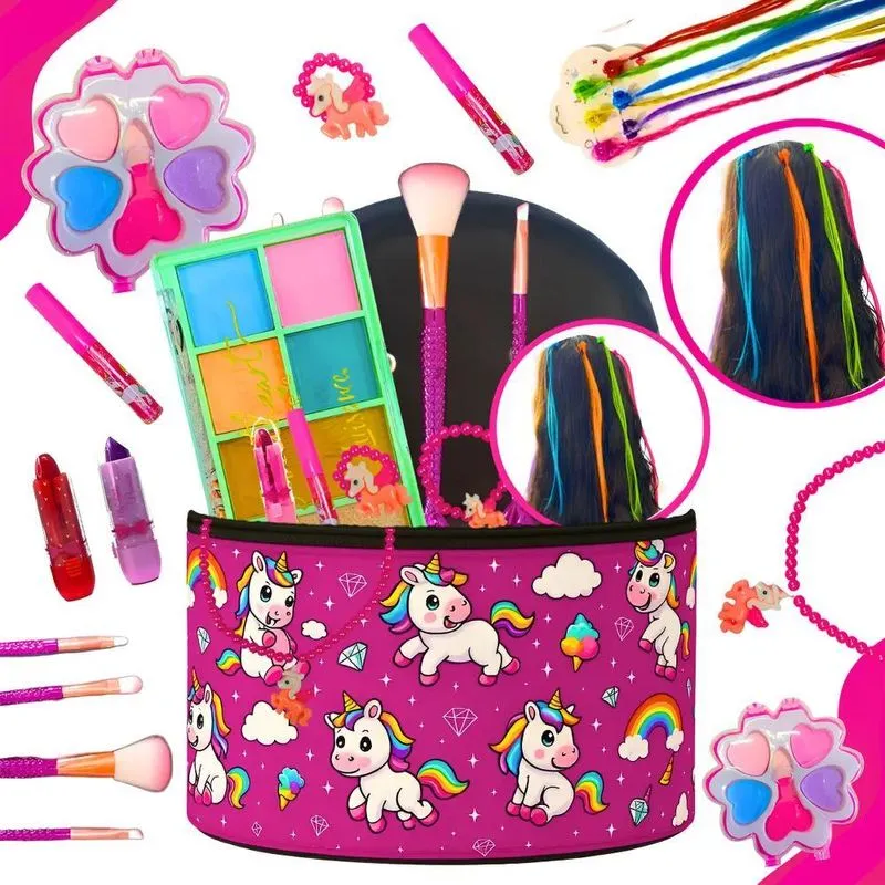 Maletinha Maquiagem Infantil Completa: Di - Unicórnio - Roxa