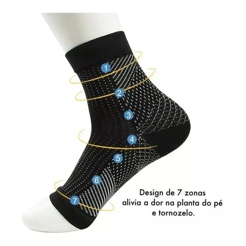 2 Meias Compressão Unisex Alivio Da Dor Atletas Esportiva