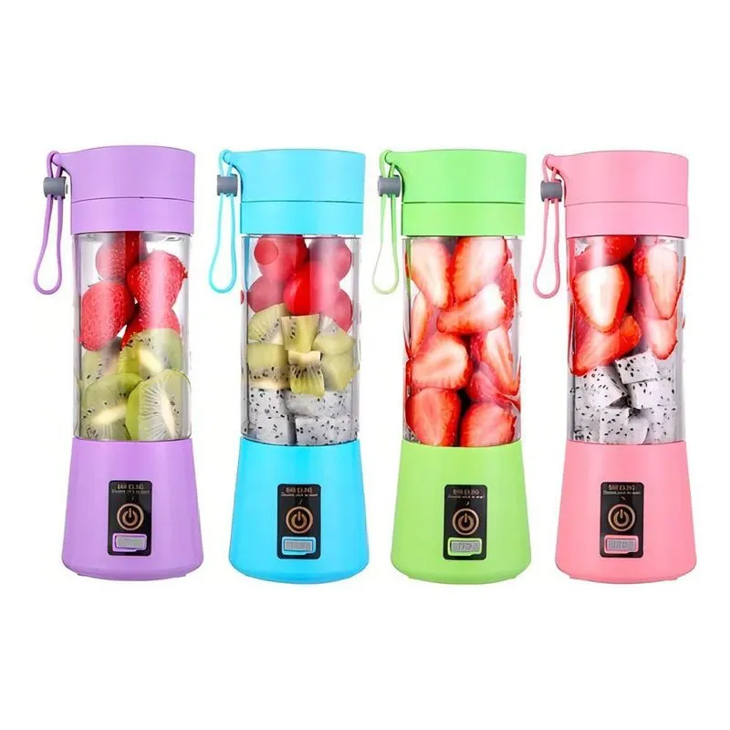 5x Mini Liquidificador Portátil Academia Suco Way + Cabo Usb