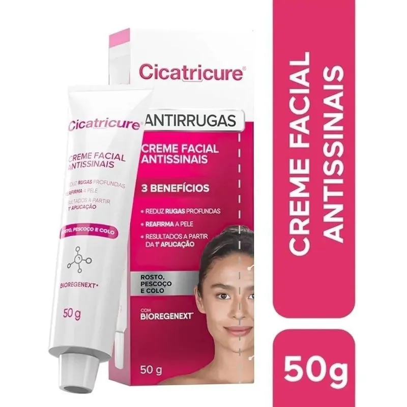 Creme Facial Antissinais Cicatricure Antirrugas 50g