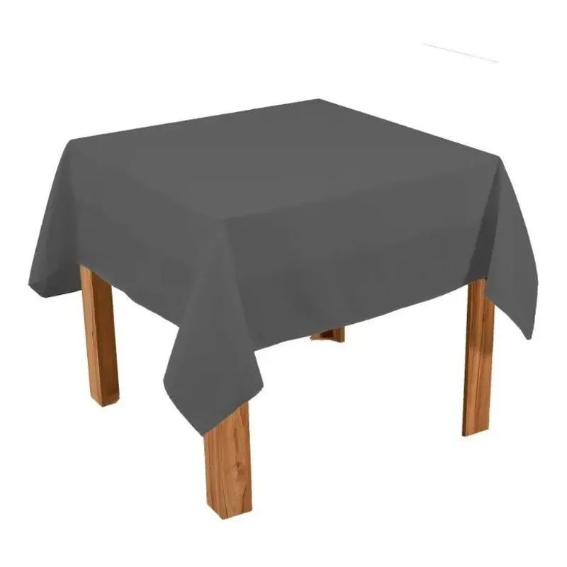 5 Toalha De Mesa Quadrada 1,50x1,50 Em Oxford Festa Bu Cinza