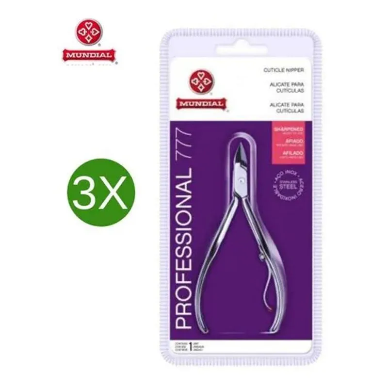10x Kit 3 Alicates De Cutícula Mundial 777 Inox
