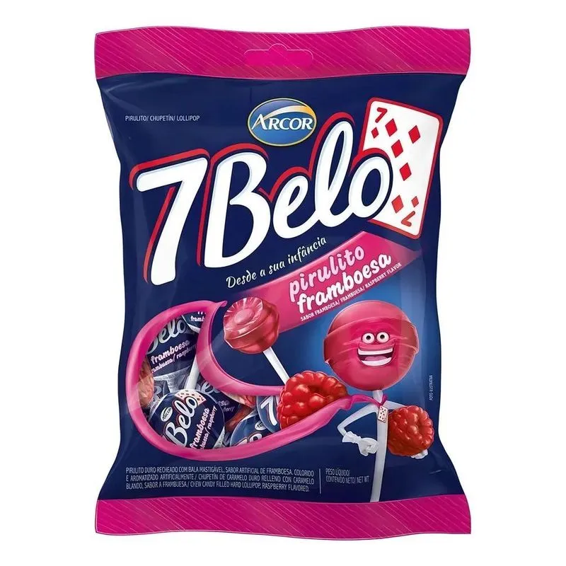 5x 7 Belo Pirulito - Framboesa - Unidade - 1 - 50 - Açúcar