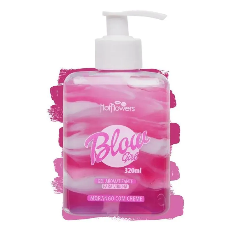10x Creme E Gel Beijável Blow Girl Morango Com Creme Virilha