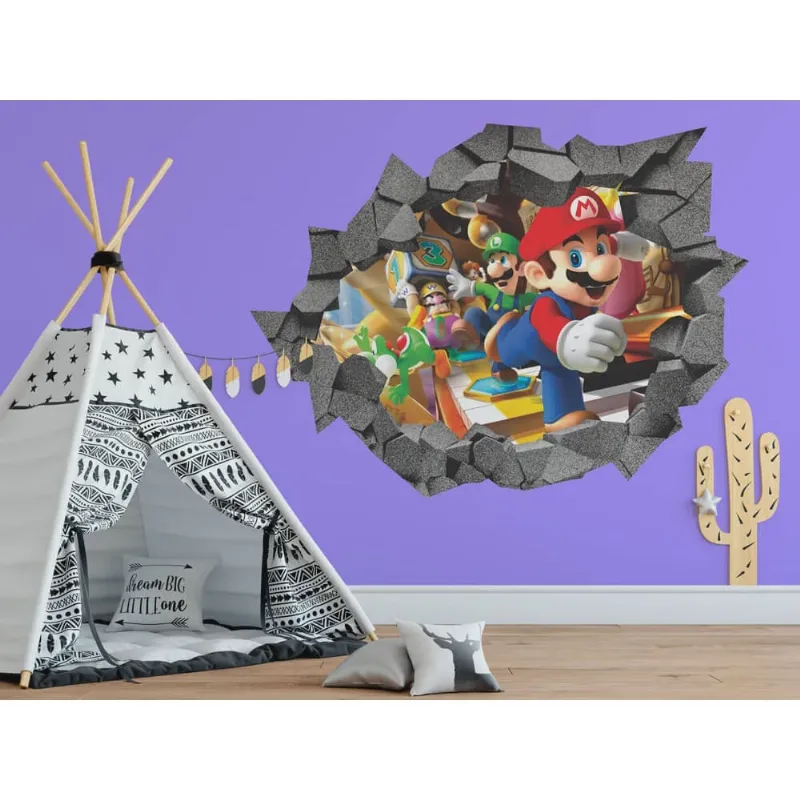 Adesivo Buraco de parede Mario Bros