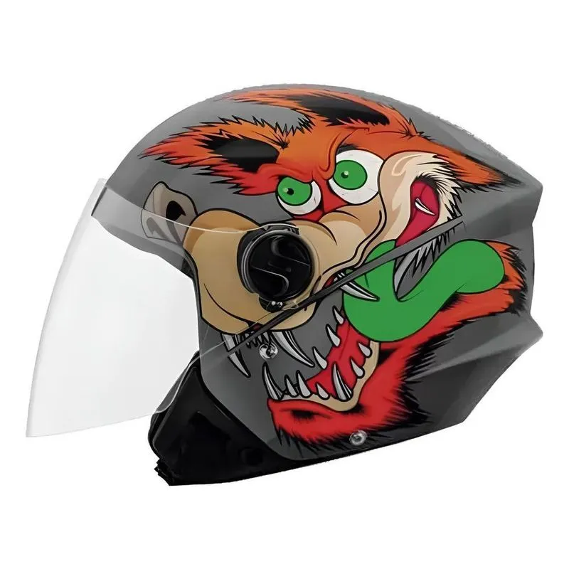 Capacete Coyote Aberto New Liberty 3 Brilhante P Cinza 56