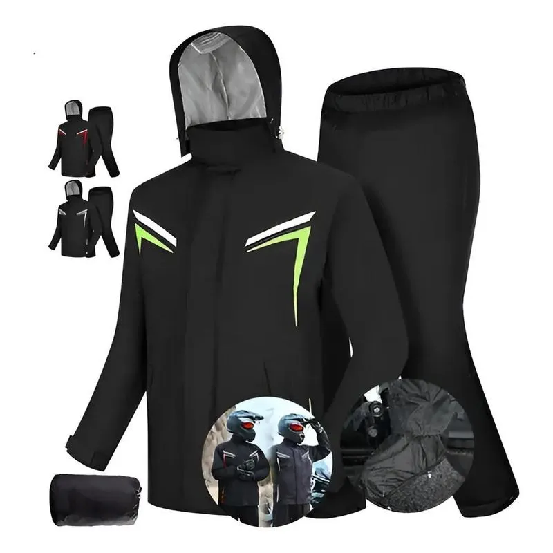 Capa De Chuva Moto Com Capuz I Verde-limão M(61-72kg)