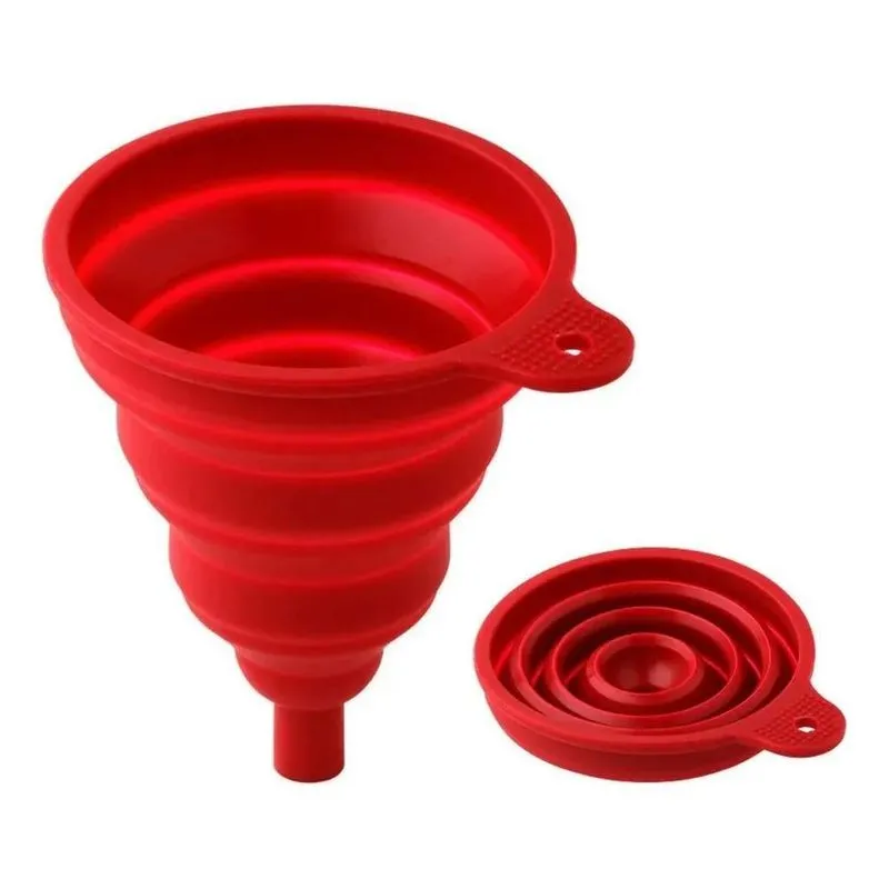 5x Funil Dobrável Retrátil Flexível Silicone Barato