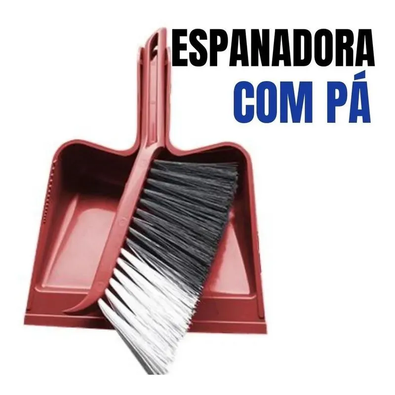 Kit Limpeza Pá Para Lixo Com Escova Espanadeira