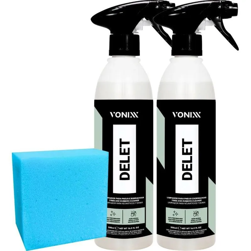 2- Limpador De Pneu Plástico Borracha Delet Vonixx 500ml