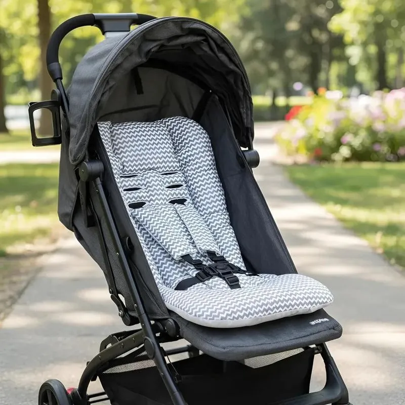 Colchonete Almofada Para Os Carrinho Zig Zag Cinza