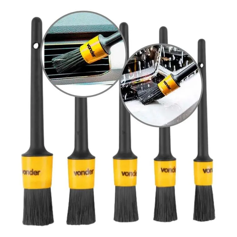 5 Pincel Detailer Automoveis Carros Interno E Externo