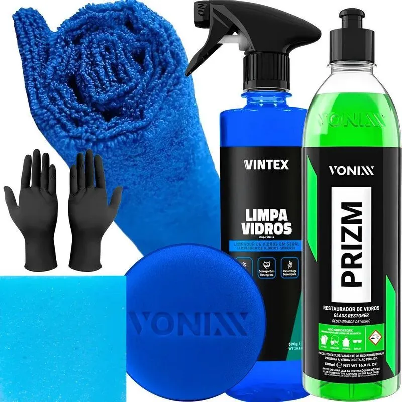 Removedor Chuva Acida Restaurador Limpa Vidros Vonixx Luvas