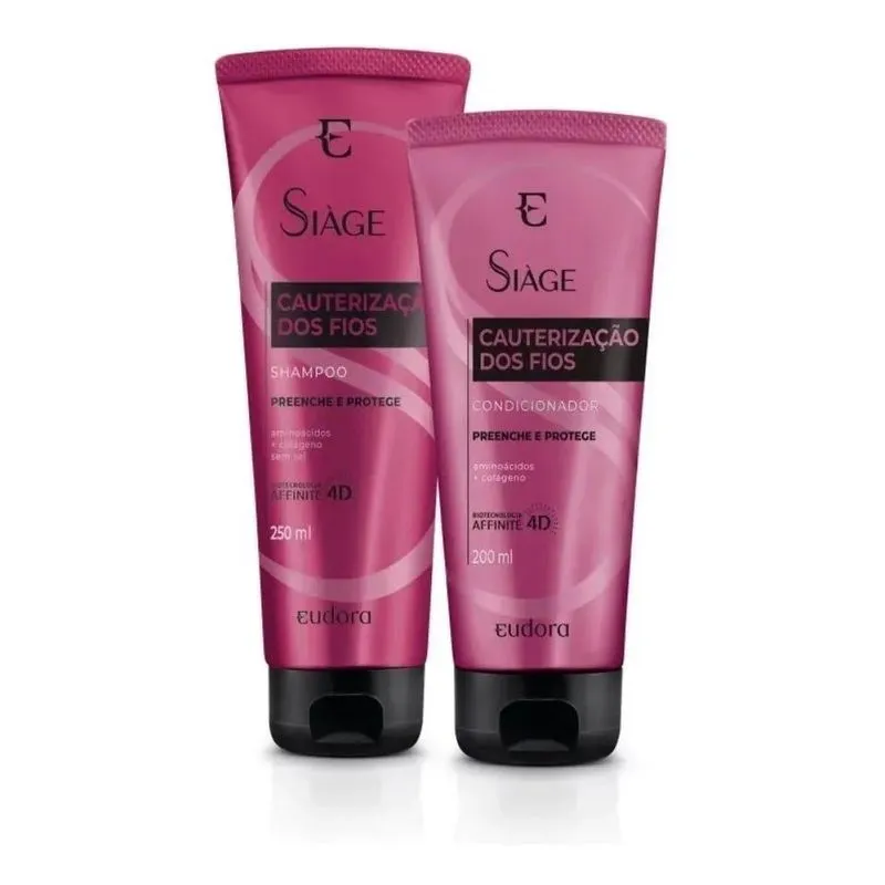 10x Kit Eudora Siage Cauterizacao Dos Fios Shampoo+condicio