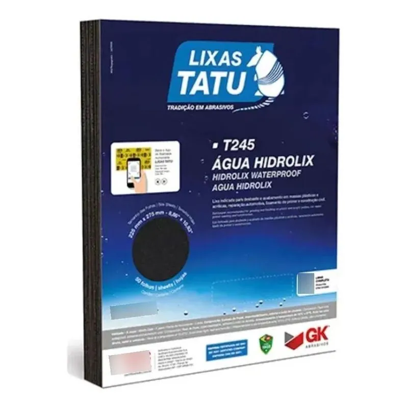 10x Lixa Dágua Para Desbaste E Acabamento - 50 Folhas