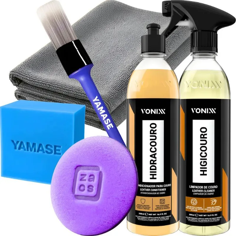 Kit Limpeza Hidratação Couro Vonixx Limpa E Hidrata + Pincel