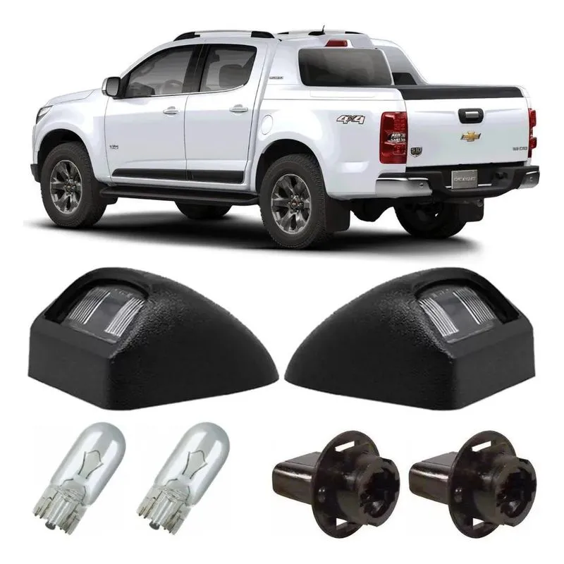Kit 2 Lanterna Luz Placa Gm S10 Com Lampada E Soquete