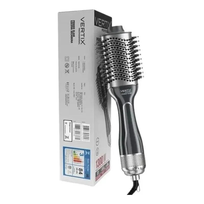 2x Escova Secadora 3em1 Elétrica Seca Alisa E Modela Vertix