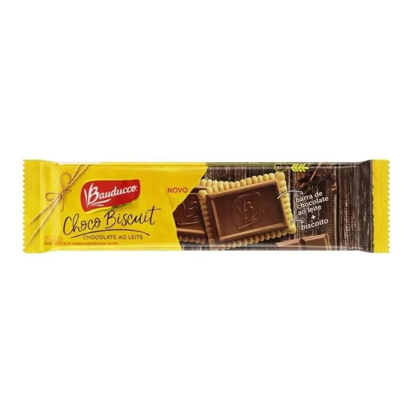 5x Biscoito Bauducco Choco Biscuit Leite 80g