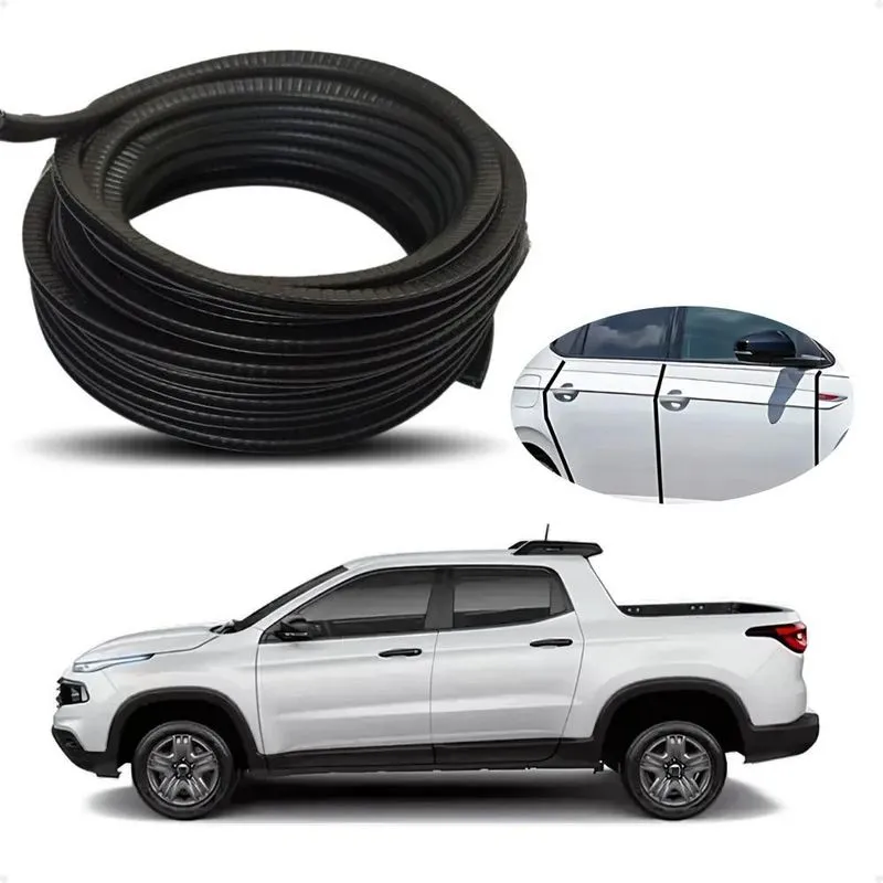 Borracha Protetor Borda Porta Fiat Toro 10mt Universal Preto