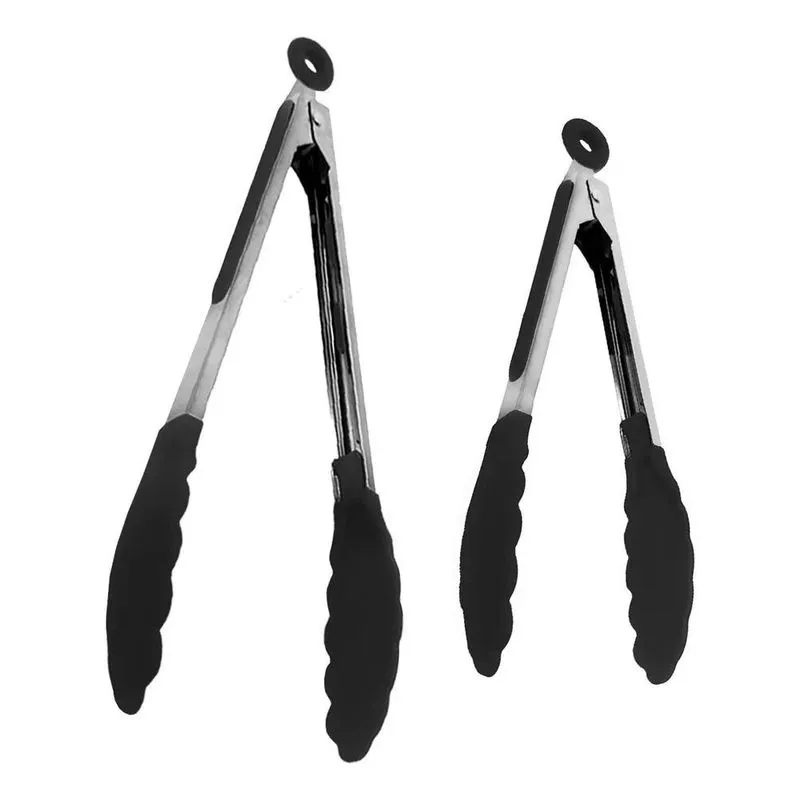 2x 2 Pegadores Inox Grande E Pequeno Ideal Churrasco E Salad