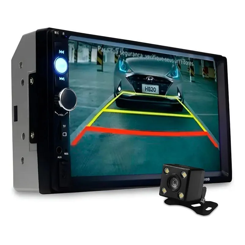 Central Multimidia 2din Mp5 Fm Usb + Camera De Ré