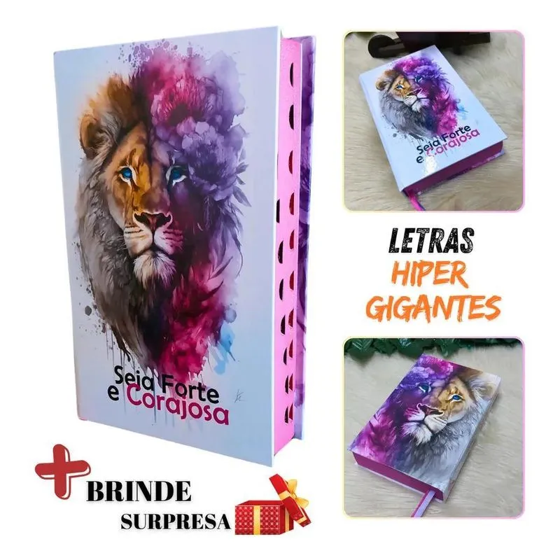 10x Bíblia Sagrada Arc Com Harpa Cristã Leão Rosa Flores Fe