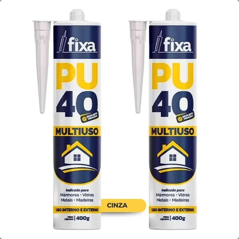 5x Kit 2 Adesivos Pu 40 Selante Poliuretano Multiuso 400g Fi