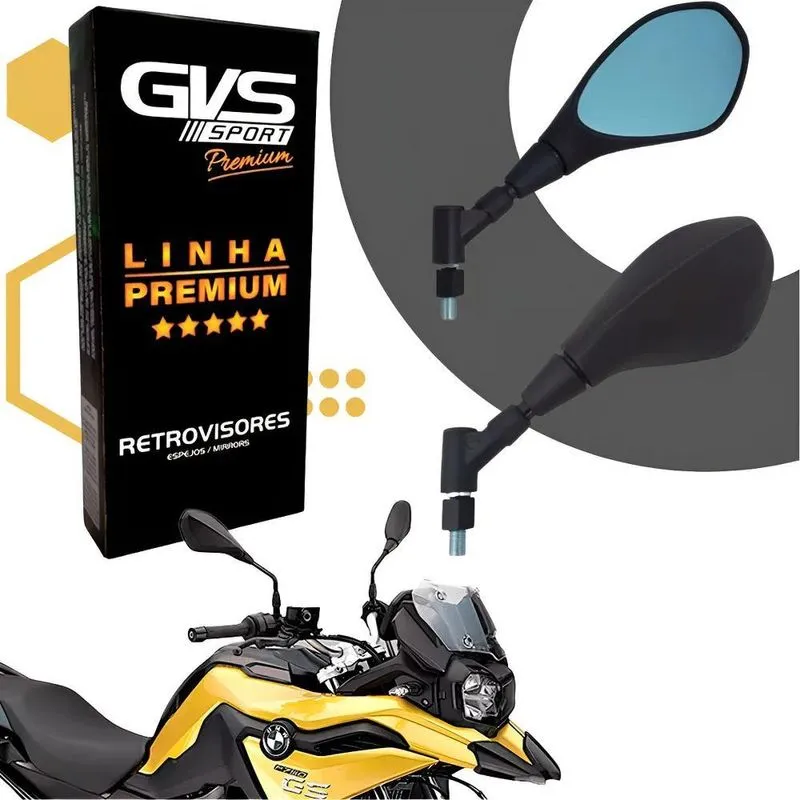 Retrovisor Gvs Bmw F800 Rosca Honda E Yamaha Lent Azul Honda