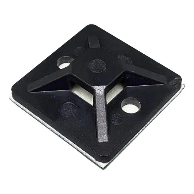 Fixador Abraçadeira Autoadesivo 30x30mm Preto - 50un