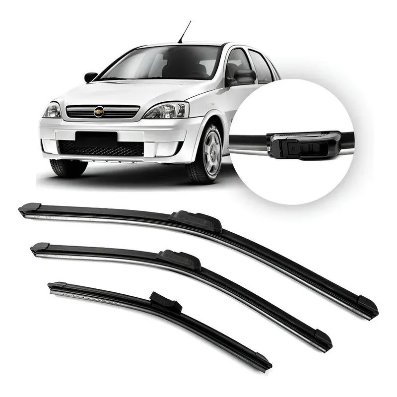 Kit Limpador Parabrisas Novo Corsa Hatch Dianteiros+tras Pre