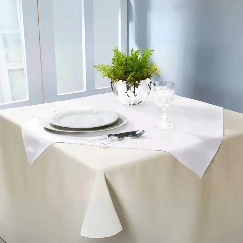 10 Toalha De Mesa Cobre Mancha 75cm X 75cm Of Branco