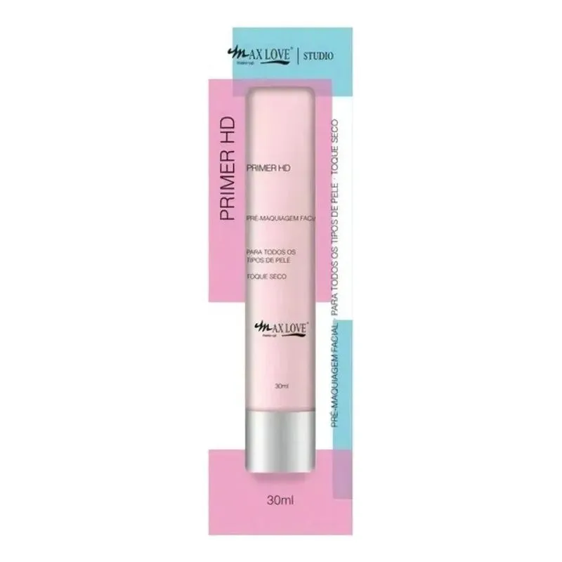 10x Primer Hd Facial Max Love Pré Maquiagem Toque Seco