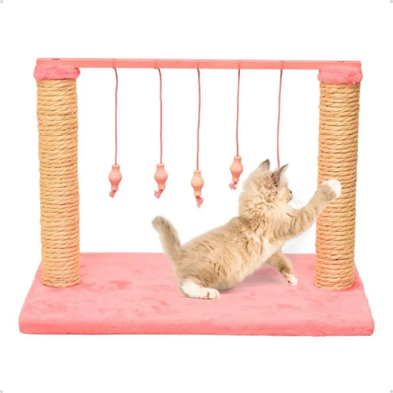 Arranhador Brinquedo Divertido Gato Poste Interativo Bolinha