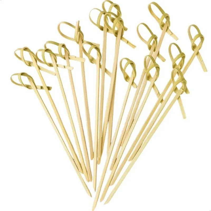 3x 100 Espetos Aperitivo Bambu Decorativo Evento Lanches Buf