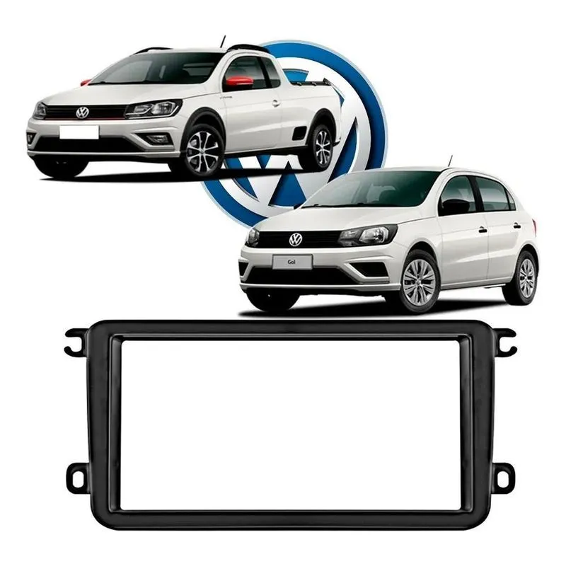 Moldura Painel 2 Din Multimidia Vw Saveiro Gol G7 2016 A 21