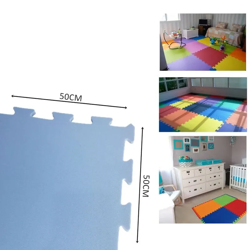 TATAME EVA 1,50X1 MT ESP 10MM AZUL - 6 PLACAS 50X50 CM