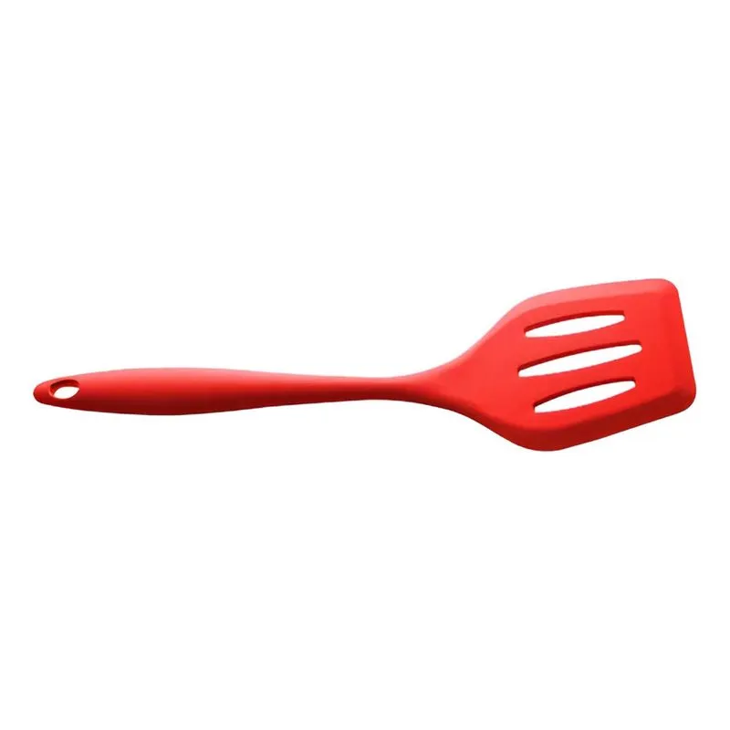 5x Espátula Silicone Vazada Chapeiro Fritura Utensílio Cozin