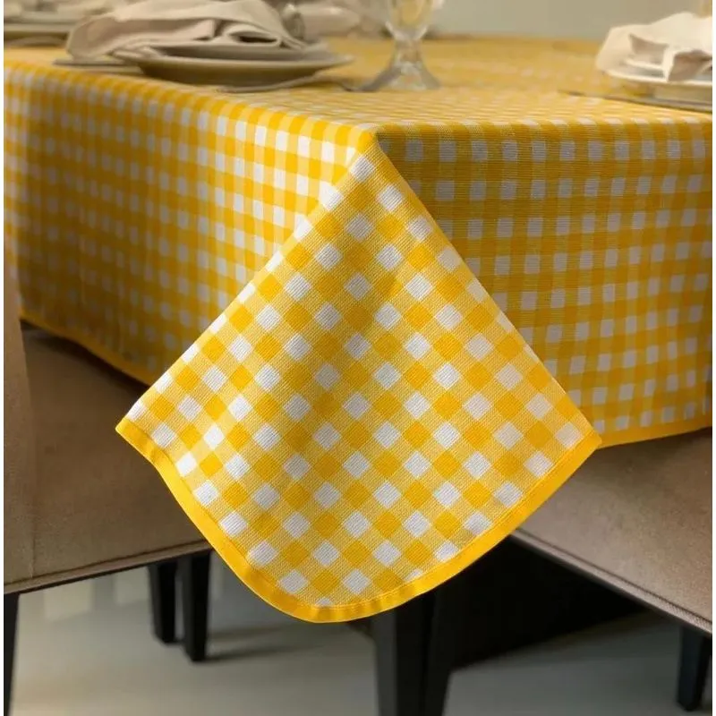 2x Toalha De Mesa Retangular 10 Lugares Xadrez 3,00m X 1,50m