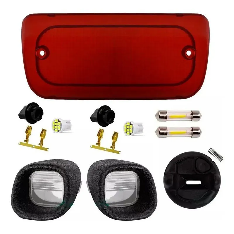 Kit Lanterna Placa Lente Luz Freio Borboleta Ignição S10 Led
