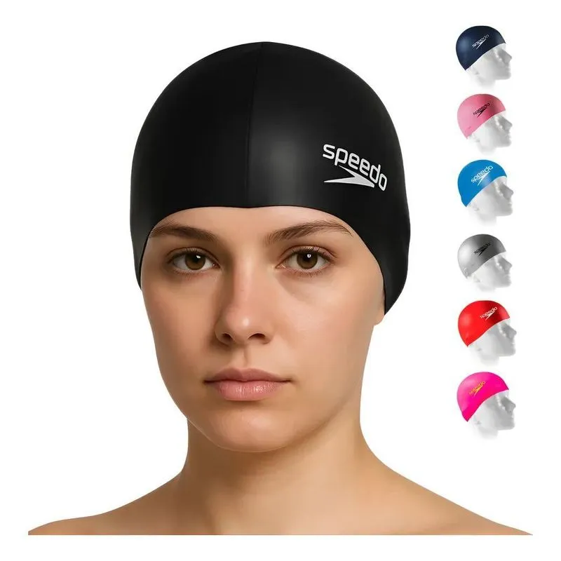 Touca De Natação Speedo Silicone Impermeáve Cinza Limpa